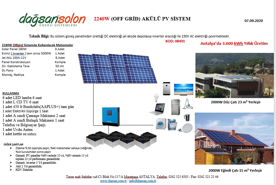 Akülü PV Sistem