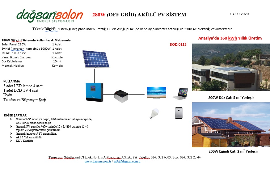 Akülü PV Sistem